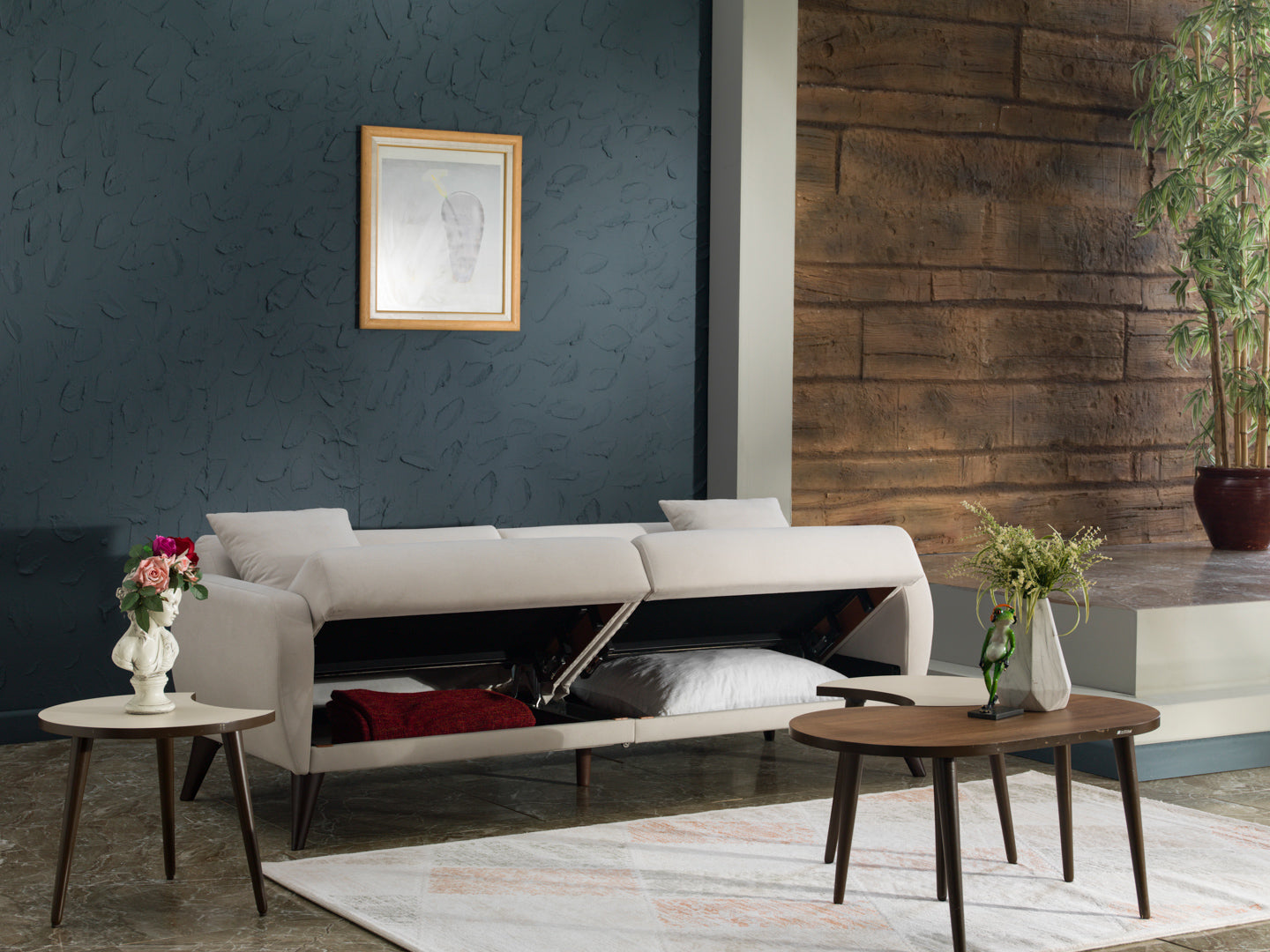 Lelana 78.75'' Sleeper Sofa with Storage Yellow by Bellona